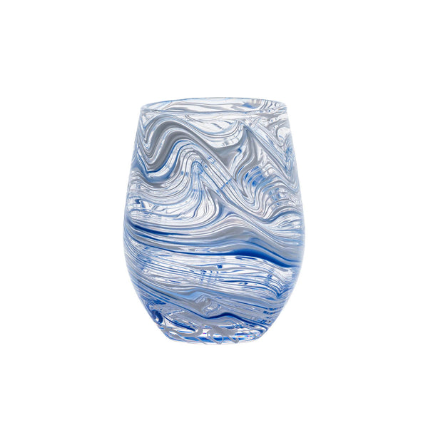 Puro Stemless Wine Glass, Blue