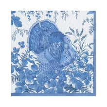 Load image into Gallery viewer, Turkey Toile Paper Luncheon Napkins in Blue, 20ct
