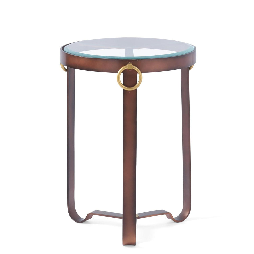 Bronze Metal and Glass Side Table, 16