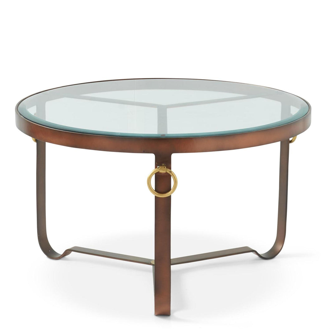 Bronze Metal and Glass Coffee Table, 30