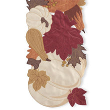 Load image into Gallery viewer, Pumpkin &amp; Fall Leaves Cut-Out Table Runner, 70&quot;
