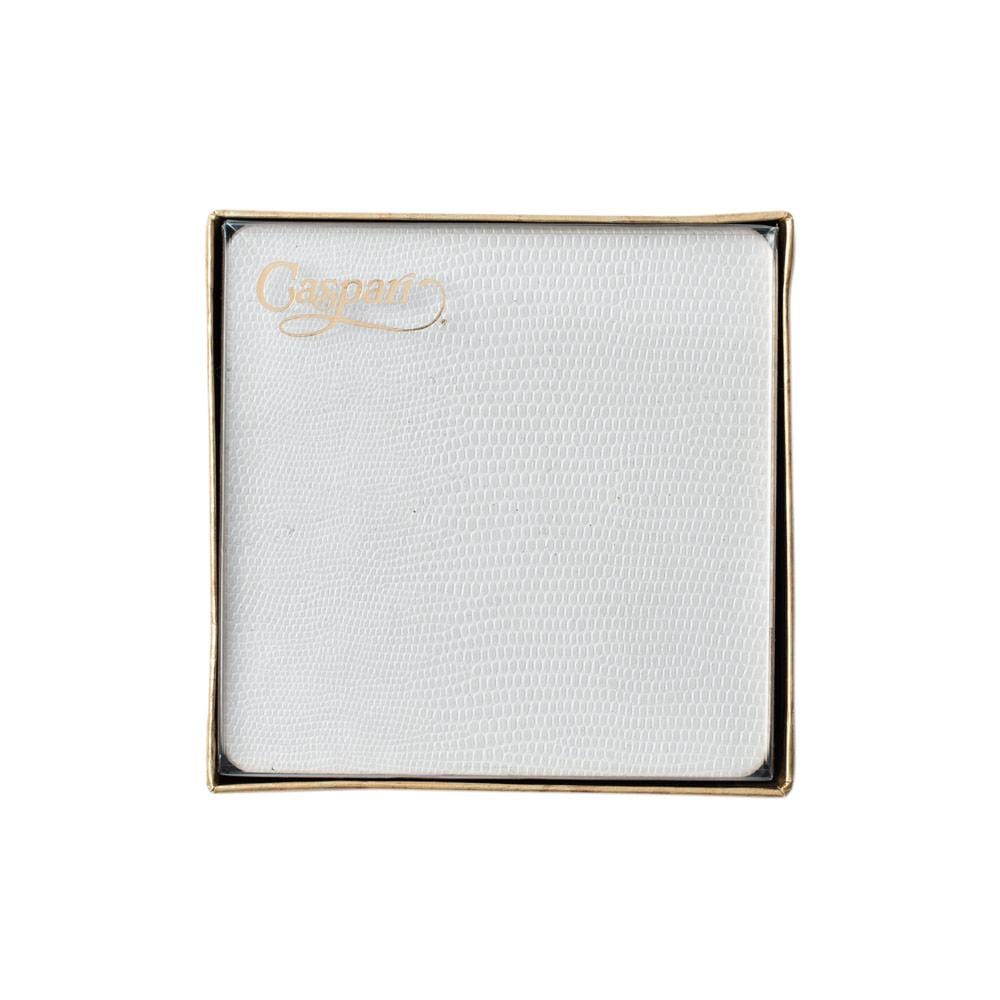 Square Lizard Coasters in Ivory, Set of 8