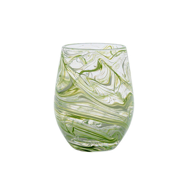 Puro Stemless Wine Glass, Green