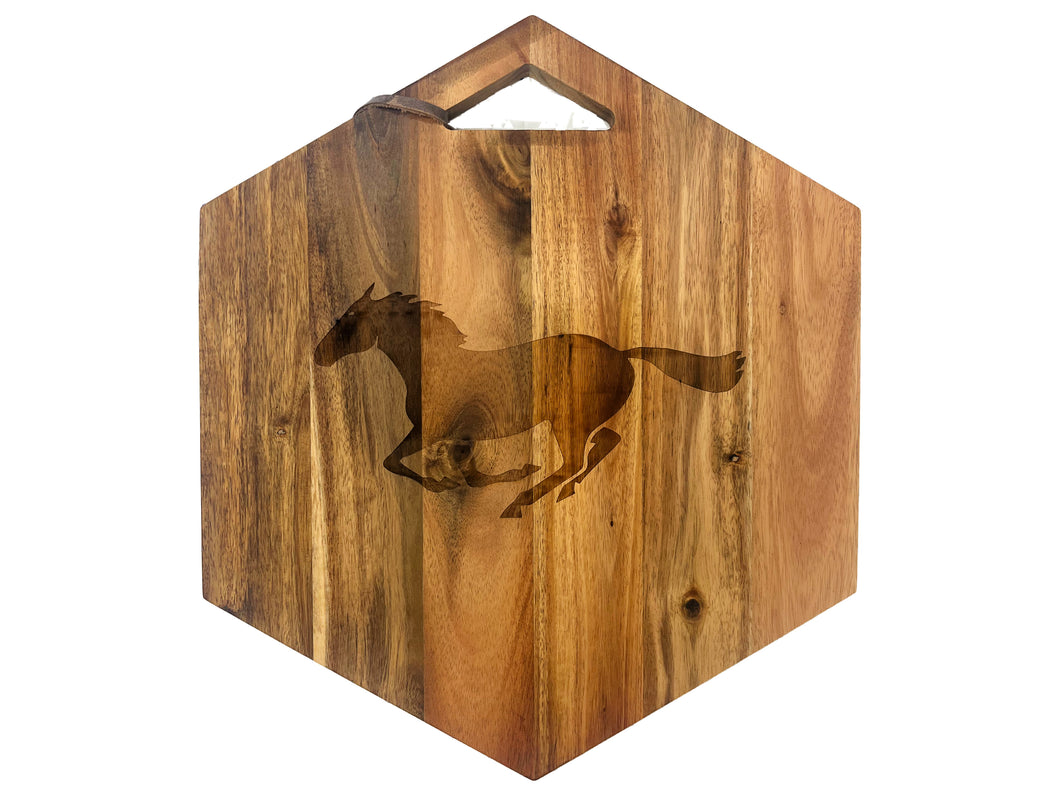 Acacia Wood Hexagon Board | Equestrian, 14