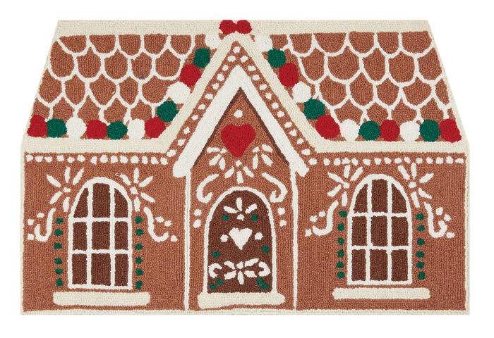 Gingerbread House Hooked Rug