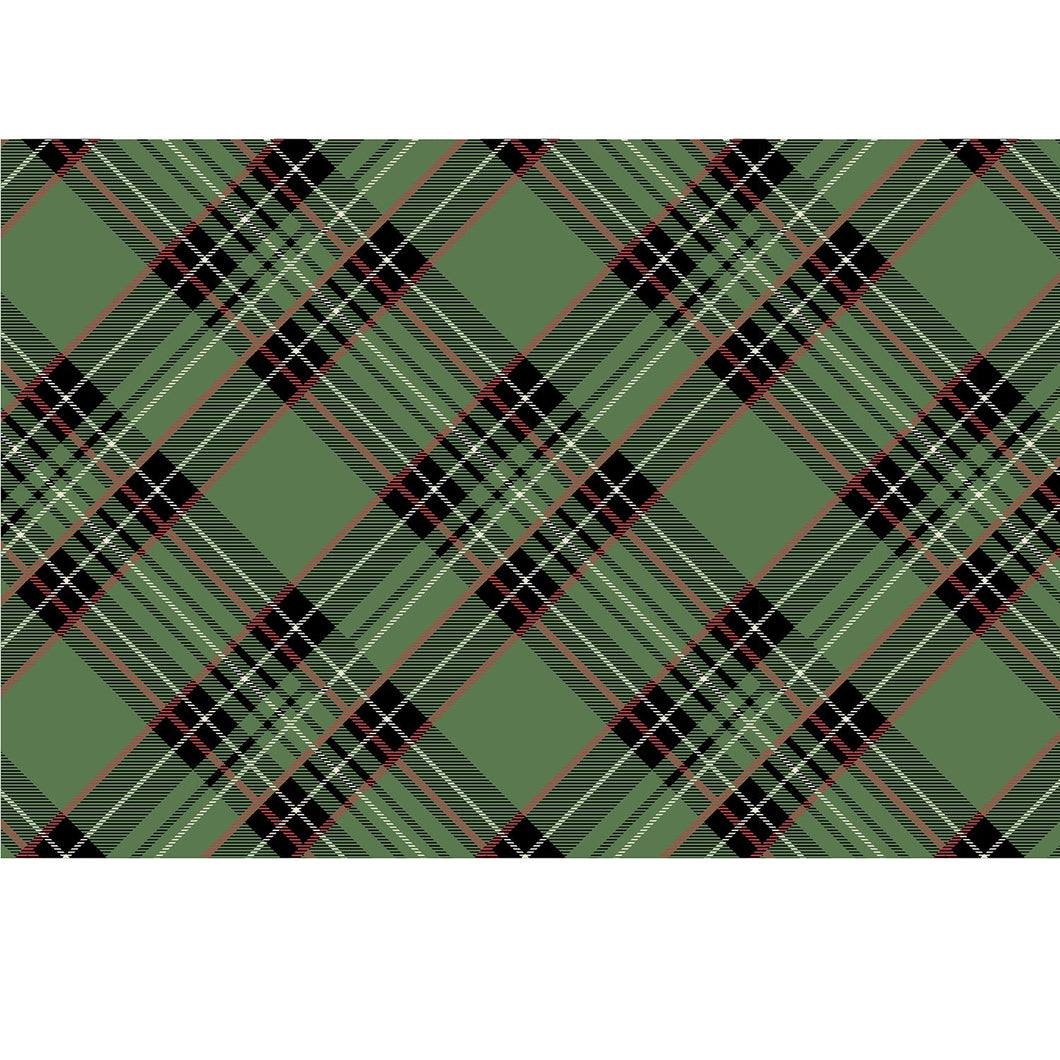 Green Plaid Placemat, 24 Sheets