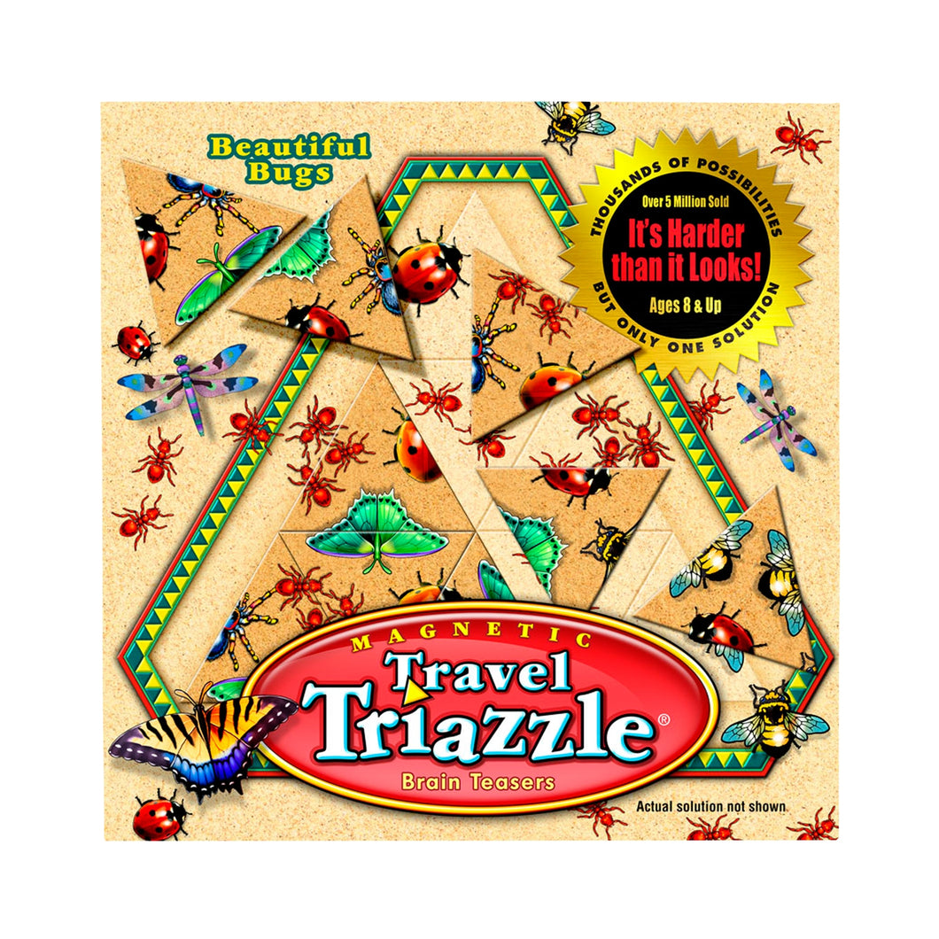 Wooden Travel Triazzle, Beautiful Bugs
