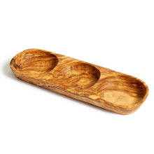 Load image into Gallery viewer, Olive Wood Three Section Tray
