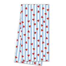 Load image into Gallery viewer, Heart Seersucker Stripe Tea Towel
