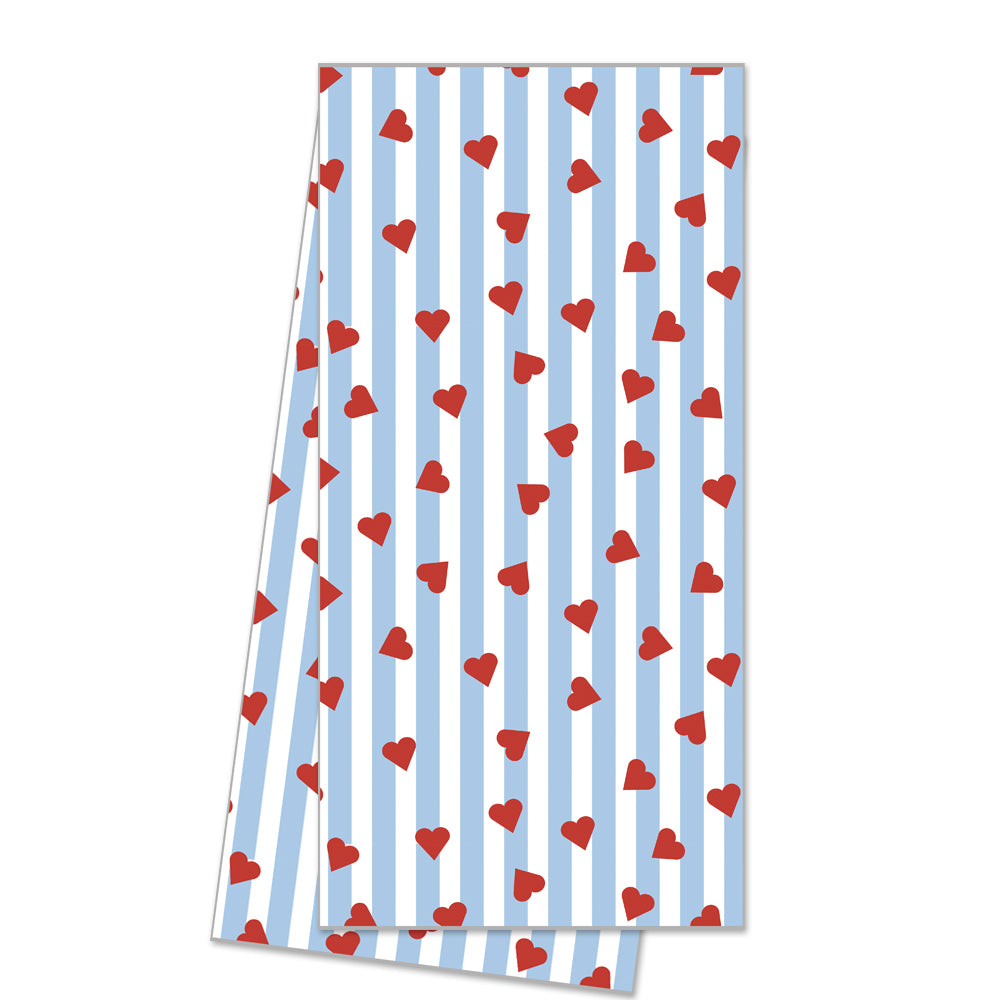 Heart Seersucker Stripe Tea Towel