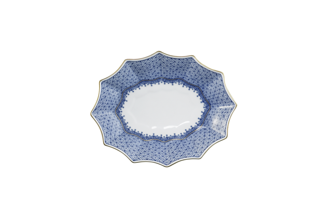 Blue Lace Fluted Tray, Md