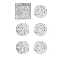 Load image into Gallery viewer, Stardust Drink Coasters in Clear &amp; Silver, Set of 6 in Caddy
