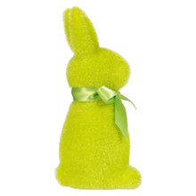 Load image into Gallery viewer, Flocked Button Nose Bunny, 6&quot; | Lime
