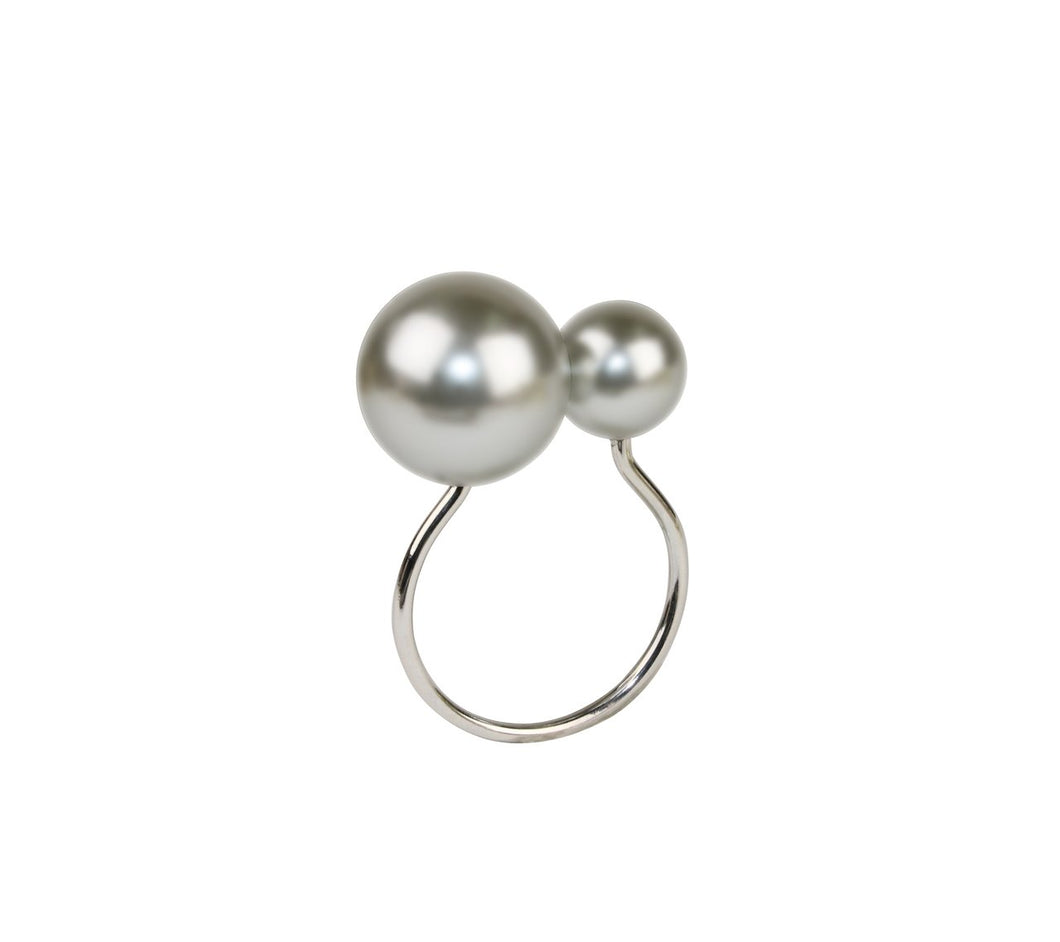 Grey & Silver Pearl Napkin Ring