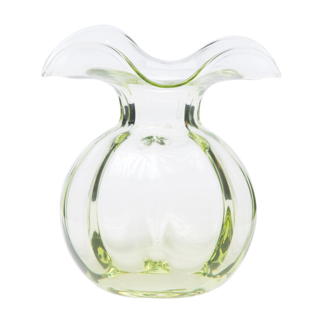 Hibiscus Glass Medium Fluted Vase, Green