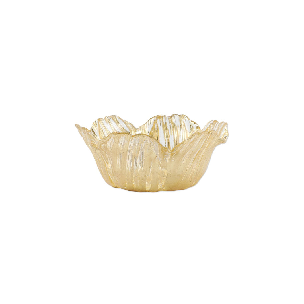 Rufolo Glass Gold Flower Bowl