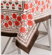 Load image into Gallery viewer, Gaya Brown Tablecloth, 90&quot; Round
