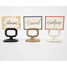 Load image into Gallery viewer, Napkin Ring with Place Card Holder, Brass
