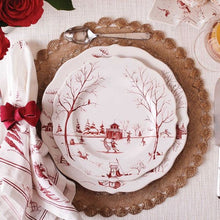 Load image into Gallery viewer, Country Estate Winter Frolic Ruby Dinner Plate Christmas Eve
