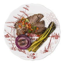 Load image into Gallery viewer, Country Estate Winter Frolic Ruby Dinner Plate Christmas Eve
