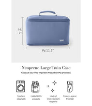 Load image into Gallery viewer, Large Train Case - Pearl Blue/ Blush
