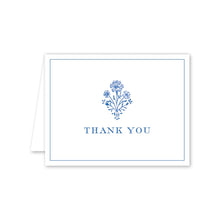 Load image into Gallery viewer, Chinoiserie Blockprint Thank You Single Card
