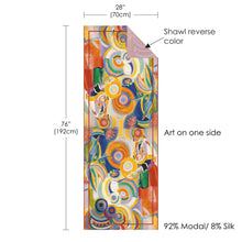 Load image into Gallery viewer, Fine Art Silk Blend Shawl - Delaunay Portuguese Woman
