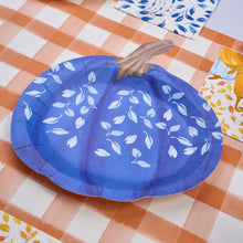Load image into Gallery viewer, Harvest Blues Pumpkin Plate, Package of 8
