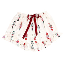 Load image into Gallery viewer, Short Pj Set with Velvet Ties - Ivory + Nutcrackers
