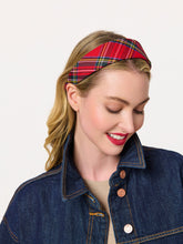 Load image into Gallery viewer, Plaid Wide Headband, Red

