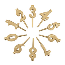 Load image into Gallery viewer, Number Candle Holder Set, 10 | Gold
