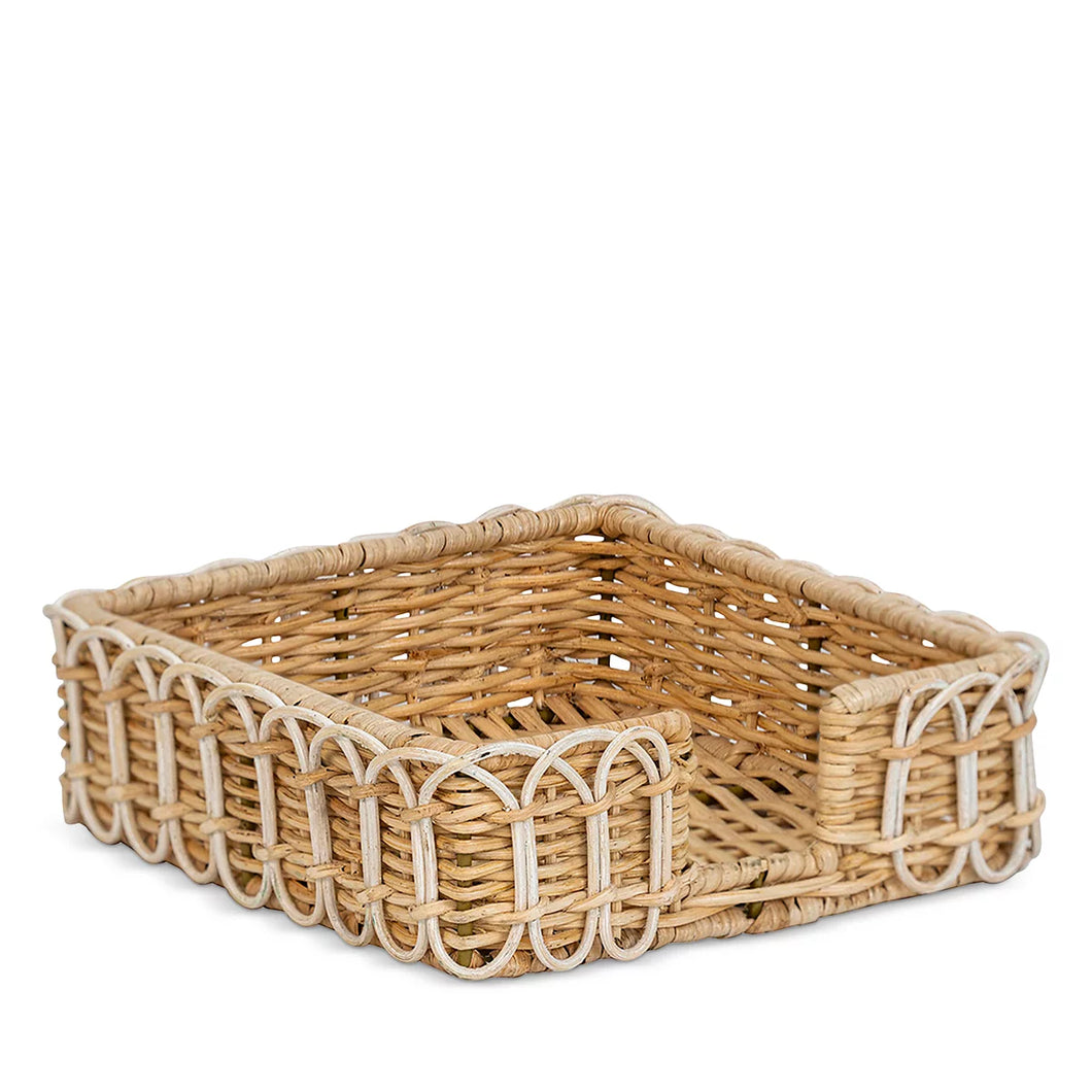 Provence Rattan Luncheon Napkin Holder, Whitewash