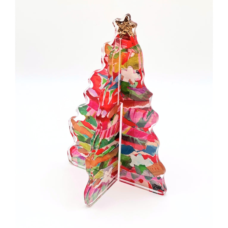 3-D Adorned Acrylic Christmas Tree, Red