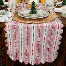 Load image into Gallery viewer, Villa Stripe Red Table Runner, 18x90"
