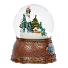 Load image into Gallery viewer, Glitterdome Musical Village with Rotating Santa &amp; Tree

