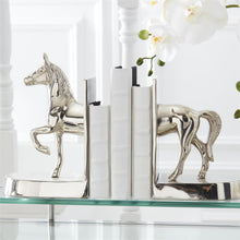 Load image into Gallery viewer, Polished Horse Metal Bookends, Pair
