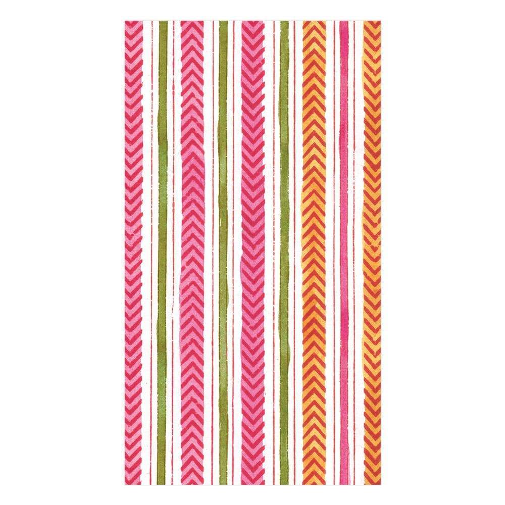 Carmen Stripe Paper Guest Towel Napkins in Fuchsia- 15 Per Package