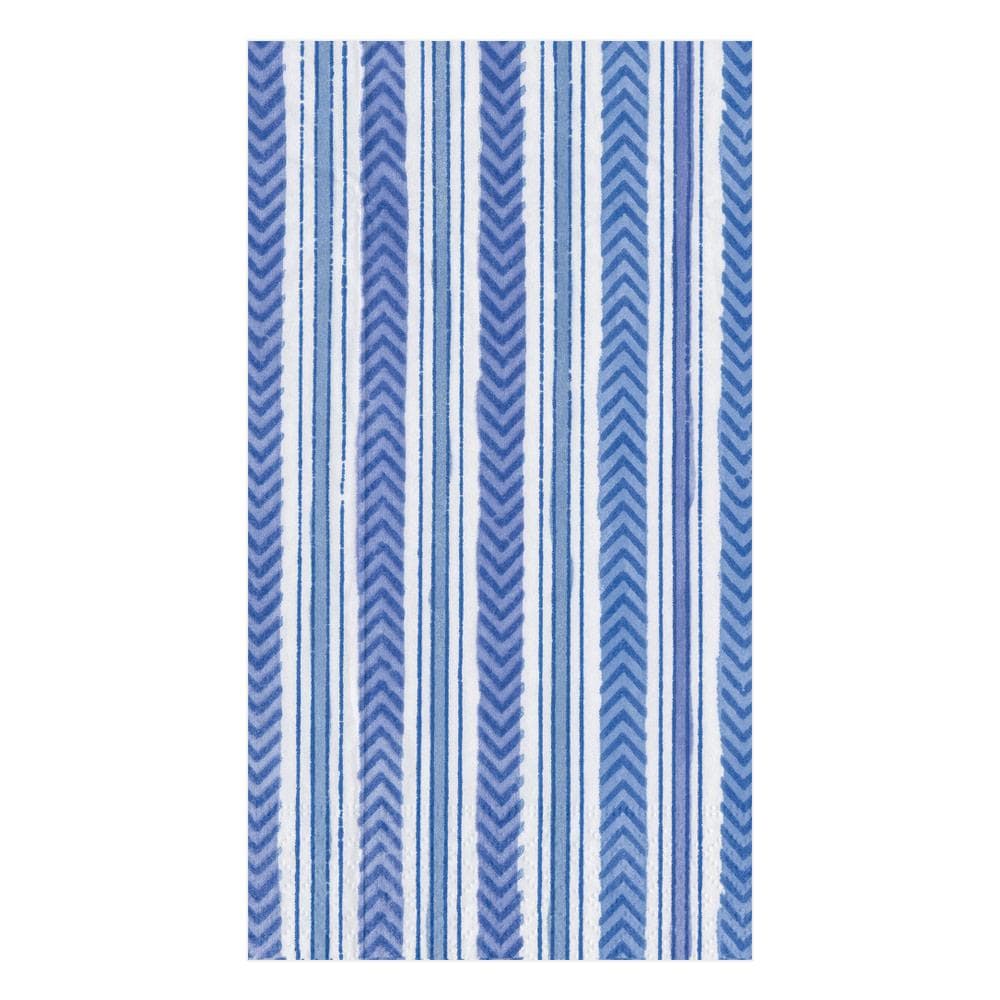 Carmen Stripe Paper Guest Towel Napkins in Blue- 15 Per Package