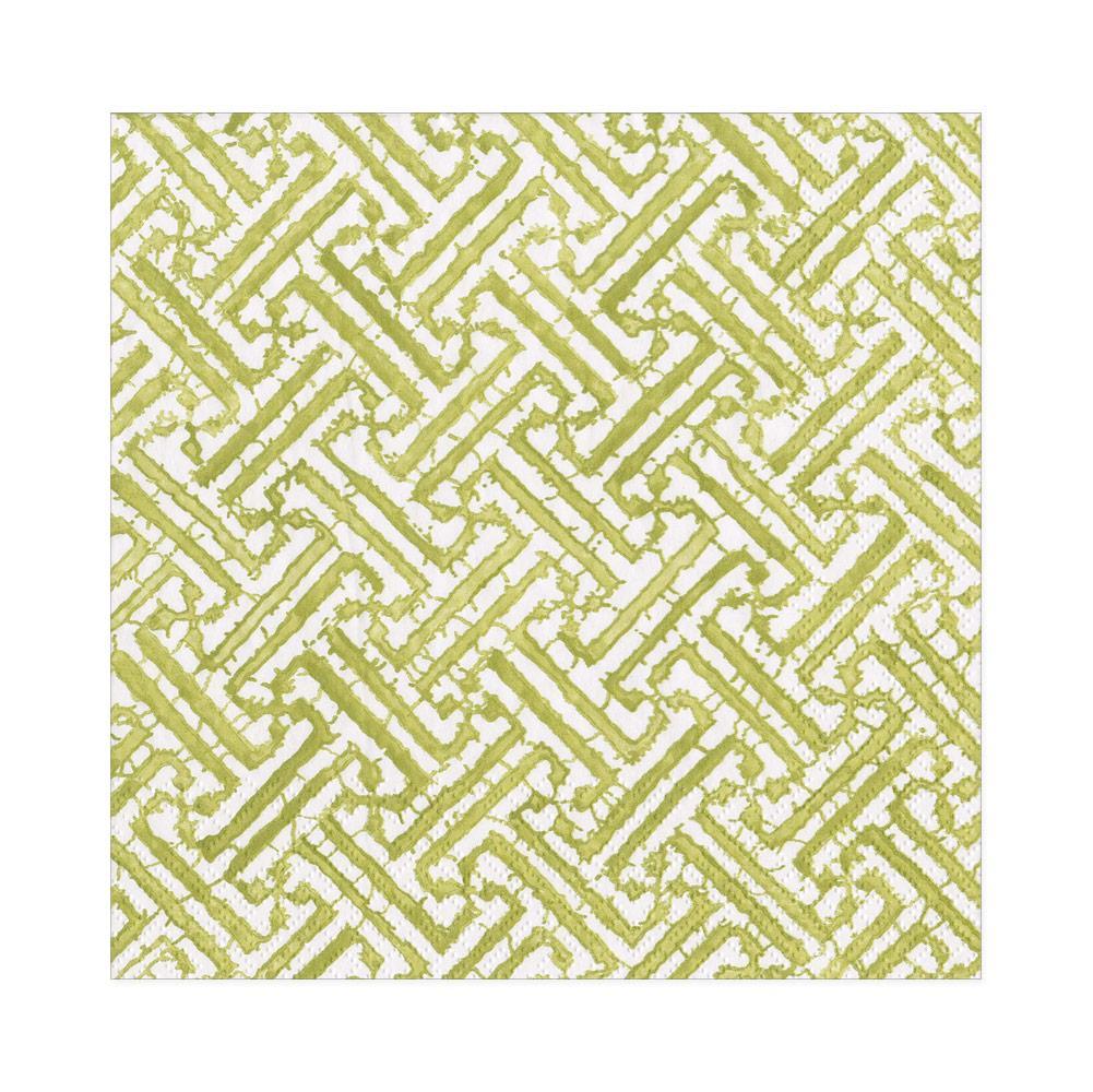 Fretwork Paper Luncheon Napkins, Moss Green - 20 Per Package