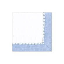 Load image into Gallery viewer, Linen Border Paper Cocktail Napkins in Light Blue - 20 Per Package
