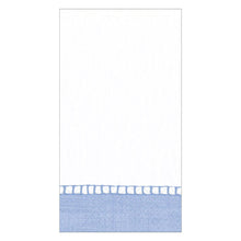 Load image into Gallery viewer, Linen Border Paper Guest Towel Napkins in Light Blue - 15 Per Package
