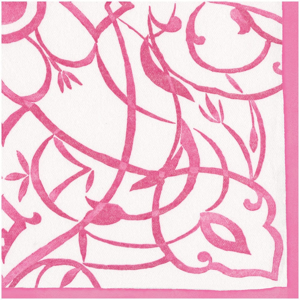 Algarve Linen Paper Luncheon Napkins in Fuchsia- 12 per pkg