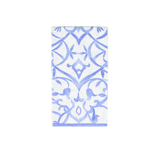 Load image into Gallery viewer, Algarve Linen Paper Guest Towel Napkins in Ceramic Blue- 12 Per Package
