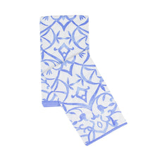 Load image into Gallery viewer, Algarve Linen Paper Guest Towel Napkins in Ceramic Blue- 12 Per Package

