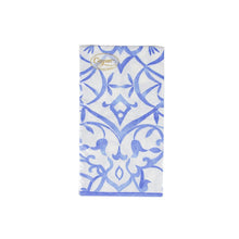 Load image into Gallery viewer, Algarve Linen Paper Guest Towel Napkins in Ceramic Blue- 12 Per Package
