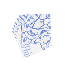 Load image into Gallery viewer, Algarve Linen Paper Luncheon Napkins in Ceramic Blue- 12 per pkg
