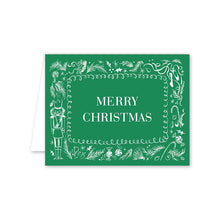 Load image into Gallery viewer, Waltz of the Nutcracker Green Holiday Cards, Boxed Set of 8
