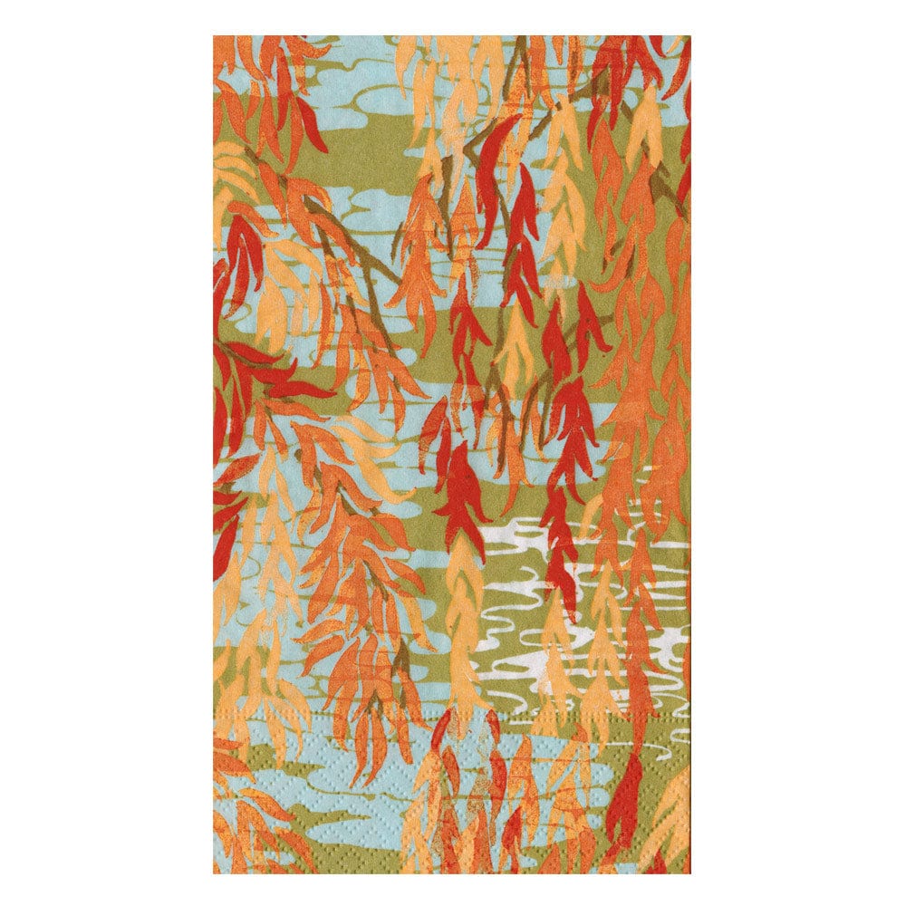 Willows Guest Towel Napkins in Coral - 15 ct
