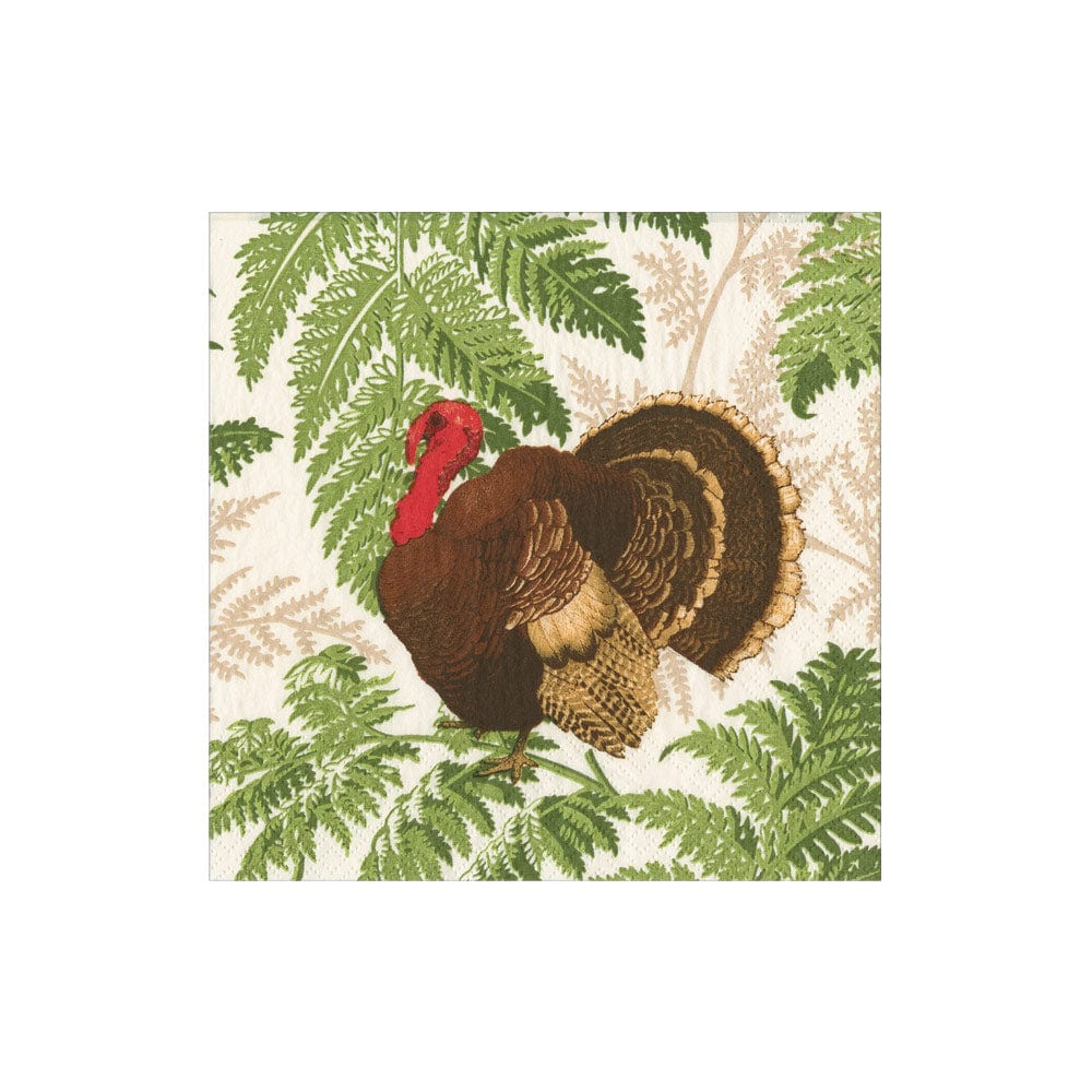 Turkey Among Ferns Cocktail Napkins, 20 ct