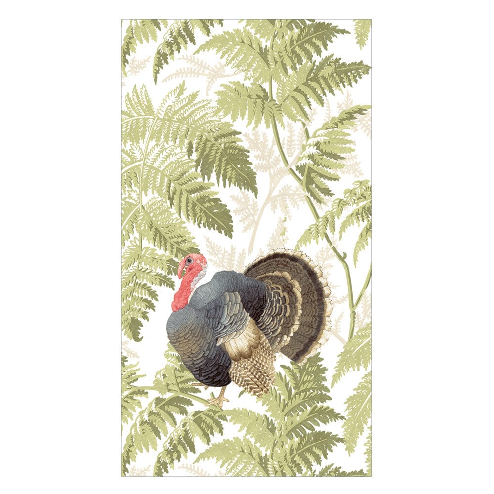 Turkey Among Ferns Paper Guest Towel Napkins- 15 ct